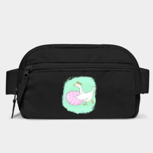 Cute Easter Goose Illustration with Floral Crown Bag