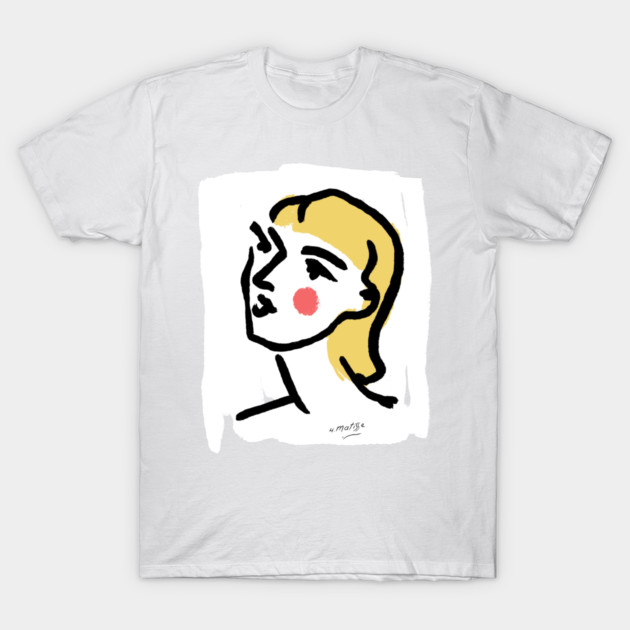 Minimalist Expressionist Woman Portrait Illustration T-Shirt by denizko