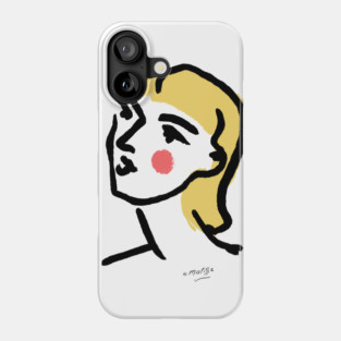 Minimalist Expressionist Woman Portrait Illustration Phone Case