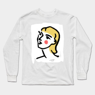 Minimalist Expressionist Woman Portrait Illustration Long Sleeve T-Shirt