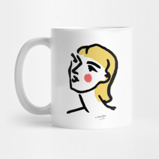 Minimalist Expressionist Woman Portrait Illustration Mug