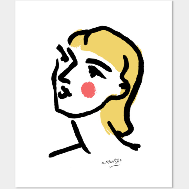 Minimalist Expressionist Woman Portrait Illustration Wall Art by denizko