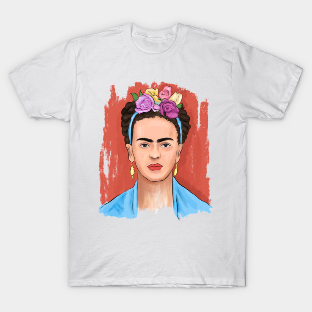 Floral Crown Woman Portrait Illustration T-Shirt by denizko