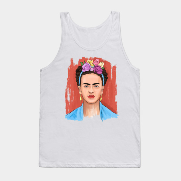 Floral Crown Woman Portrait Illustration Tank Top by denizko
