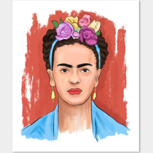 Floral Crown Woman Portrait Illustration Posters and Art