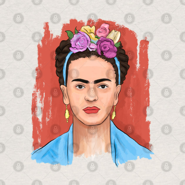 Floral Crown Woman Portrait Illustration by denizko