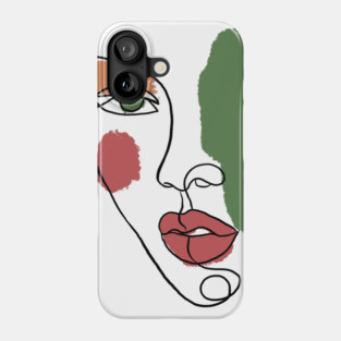 Minimal Abstract Face Line Art Illustration Phone Case
