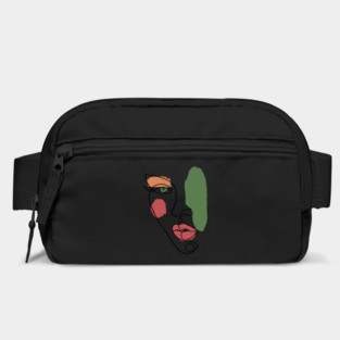Minimal Abstract Face Line Art Illustration Bag