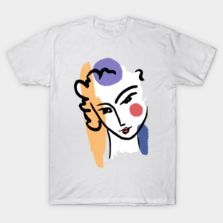 Abstract Woman Face Line Art Illustration T-Shirt