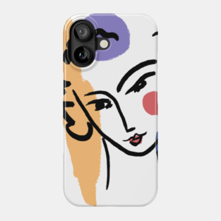 Abstract Woman Face Line Art Illustration Phone Case