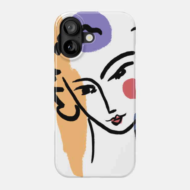 Abstract Woman Face Line Art Illustration Phone Case by denizko