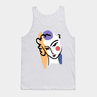Abstract Woman Face Line Art Illustration Tank Top