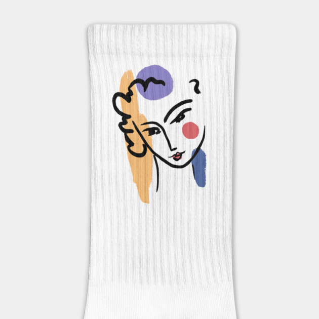 Abstract Woman Face Line Art Illustration by denizko