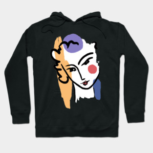 Abstract Woman Face Line Art Illustration Hoodie