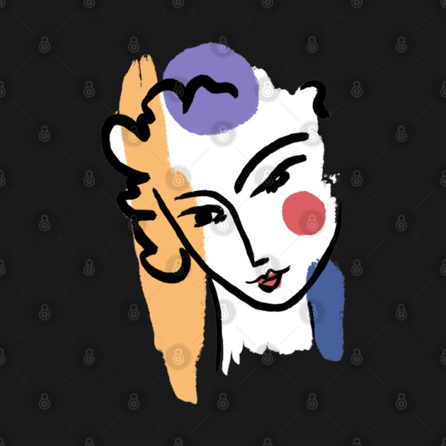 Abstract Woman Face Line Art Illustration by denizko