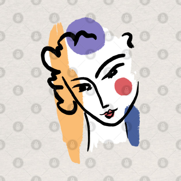 Abstract Woman Face Line Art Illustration by denizko