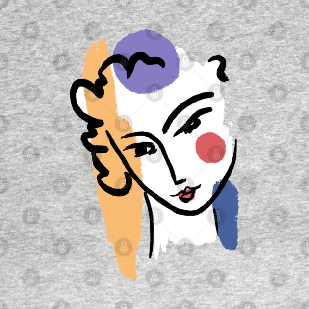 Abstract Woman Face Line Art Illustration by denizko