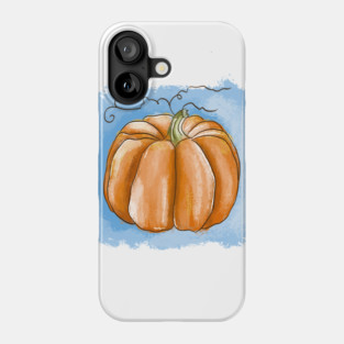 Autumn Pumpkin Watercolor Illustration Phone Case