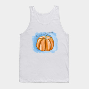 Autumn Pumpkin Watercolor Illustration Tank Top