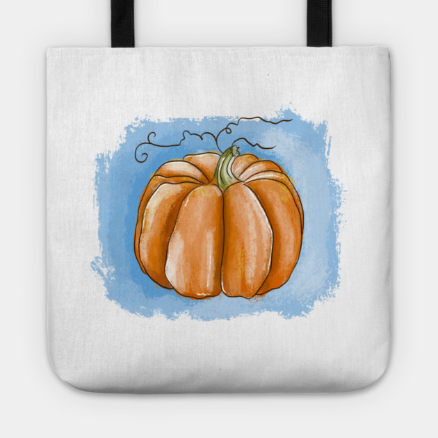 Autumn Pumpkin Watercolor Illustration Tote by denizko