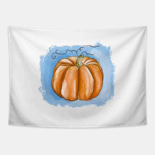 Autumn Pumpkin Watercolor Illustration Tapestry by denizko