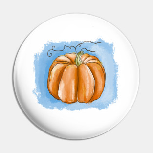 Autumn Pumpkin Watercolor Illustration Pin