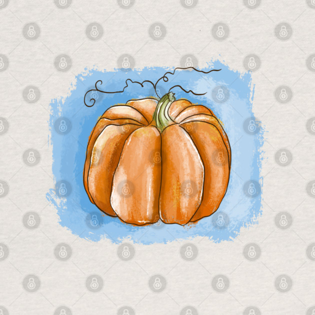 Autumn Pumpkin Watercolor Illustration by denizko