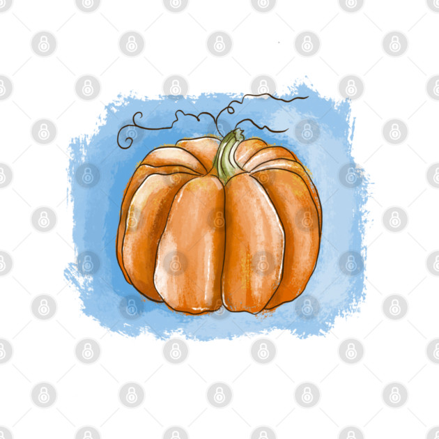Autumn Pumpkin Watercolor Illustration by denizko