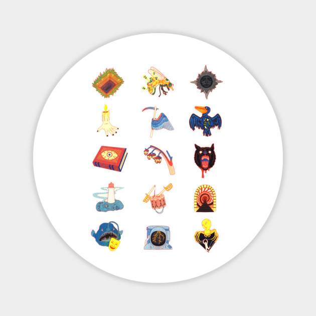 15 Fears Risograph Icons Magnet by Rusty Quill