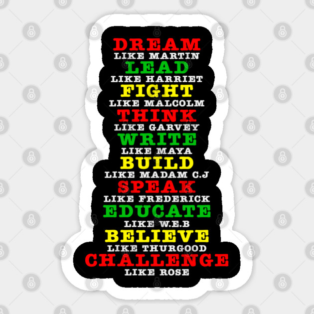 African American Leaders Black History Month Sticker by UrbanLifeApparel
