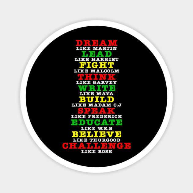 African American Leaders Black History Month Magnet by UrbanLifeApparel