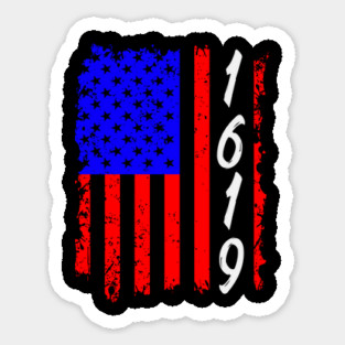 1619 Our Ancestors African American Black History Vintage With Flag Sticker