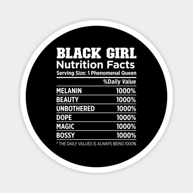 Black Girl Nutrition Magnet by UrbanLifeApparel