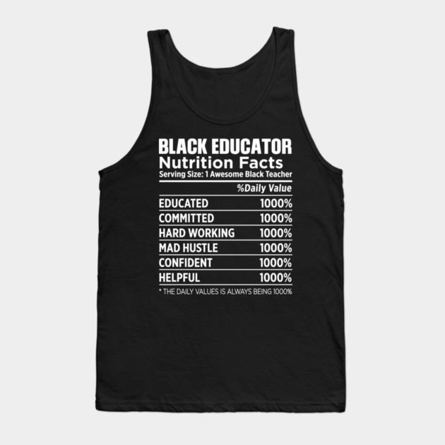 Black Educator Nutrition Tank Top by UrbanLifeApparel