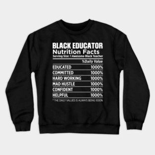 Black Educator Nutrition Crewneck Sweatshirt