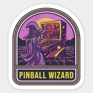 Retro Pinball Wizard Sticker