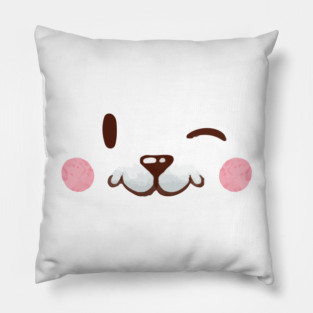 Cute Watercolor bunny Face Pillow
