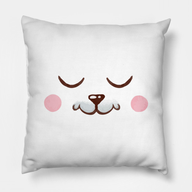 Cute Watercolor bunny Face Pillow by Tshirtiz