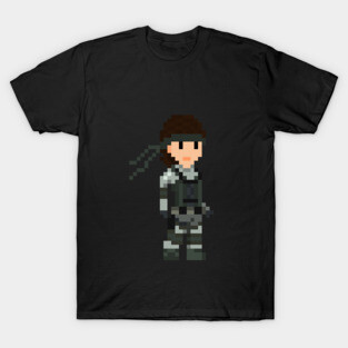 Pixel Solid Snake - Metal Gear Solid T-Shirt