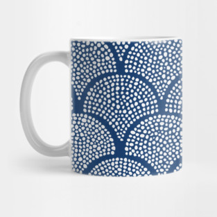 Japanese Fish Scales / Indigo Texture Mug