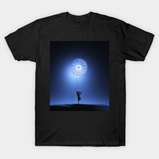 Cardano Moon ADA cryptocurrency as Moon Bollon T-Shirt