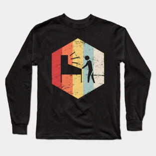 Retro 70s Pinball Player Long Sleeve T-Shirt