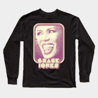 Grace Jones / Retro Style 80s Aesthetic Design Long Sleeve T-Shirt