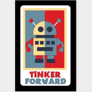 Tinker Robot Tri Color Retro Posters and Art