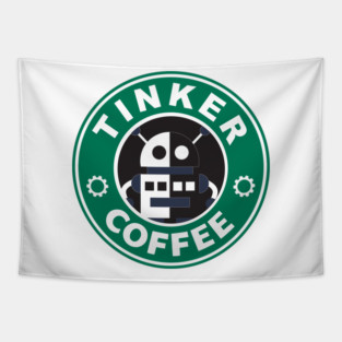 Tinker Forward Robot Coffee Tapestry