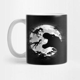 Tyrannosaurus rex vs velociraptors Mug
