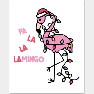 Christmas Flamingo Posters and Art