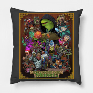 Dungeon Muppets (With Bordered Background) Pillow