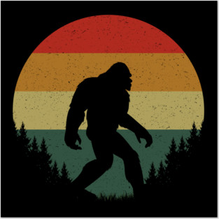 Bigfoot Retro Sunset Posters and Art