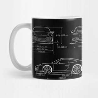 Porsche - Blueprint - Dark Mug